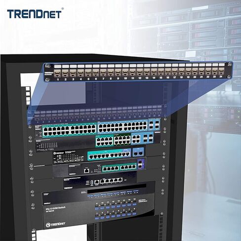 الحزمة: TRENDnet 24-Port Keystone Shielded 1U Patch Panel TC-KP24S + TRENDnet Shielded Cat6A RJ45 Silver Keystone Jack 6-Pack TC-K06C6A in Kuwait