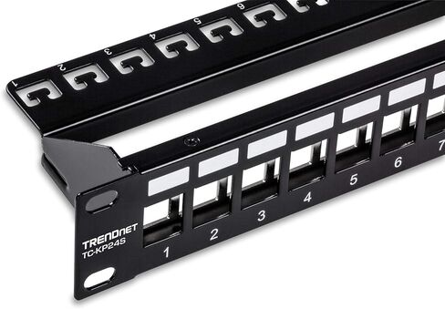 الحزمة: TRENDnet 24-Port Keystone Shielded 1U Patch Panel TC-KP24S + TRENDnet Shielded Cat6A RJ45 Silver Keystone Jack 6-Pack TC-K06C6A in Kuwait