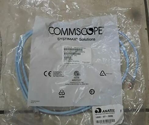 سلك التصحيح المعياري Commscope 10FT - أزرق فاتح، Cat5e، RJ45، ذكر إلى ذكر، كمبيوتر، جهاز توجيه، محول، طابعة in Kuwait