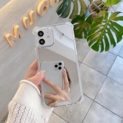 حافظة مرآة مصممة لهاتف iPhone 17 Pro Max [واقي من أربع زوايا مقاوم للصدمات] غطاء هاتف شفاف واقٍ من الصدمات لظهر صلب للنساء والفتيات ومكياج لمسات سيلفي للكاميرا الخلفية 2025 6.9 بوصة (المرآة 17 مساءً) in Kuwait