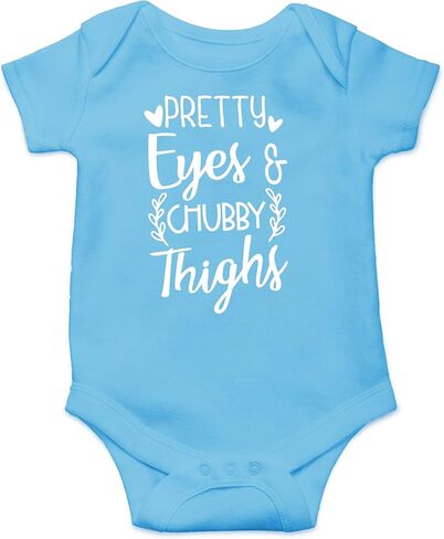 CBTwear Pretty Eyes and Chubby Thighs - Baby Clothes - Funny Newborn Bodysuit Outfits for Girls in Saudi Arabia