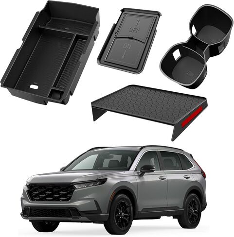 3PCS Center Console Organizer Compatible with Honda CRV 2023 2024 2025 2026 Accessories CR-V Hybrid Armrest Organizer Tray Hidden Storage Box ABS Material in Kuwait