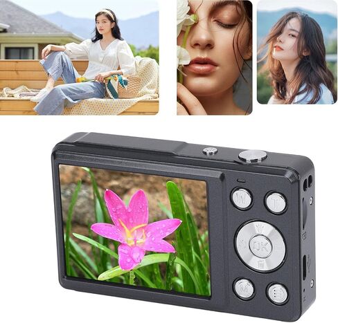 كاميرا Acouto Point and Shoot الرقمية 4K 64 ميجابكسل، كاميرا صغيرة مدمجة مع تقريب رقمي 18X حلقة التركيز التلقائي وتسجيل التصوير الفوتوغرافي بالحركة البطيئة، محمولة للمبتدئين (Acoutog519fx6qa7-11) in Kuwait