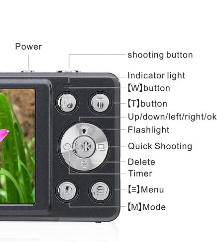 كاميرا Acouto Point and Shoot الرقمية 4K 64 ميجابكسل، كاميرا صغيرة مدمجة مع تقريب رقمي 18X حلقة التركيز التلقائي وتسجيل التصوير الفوتوغرافي بالحركة البطيئة، محمولة للمبتدئين (Acoutog519fx6qa7-11) in Kuwait