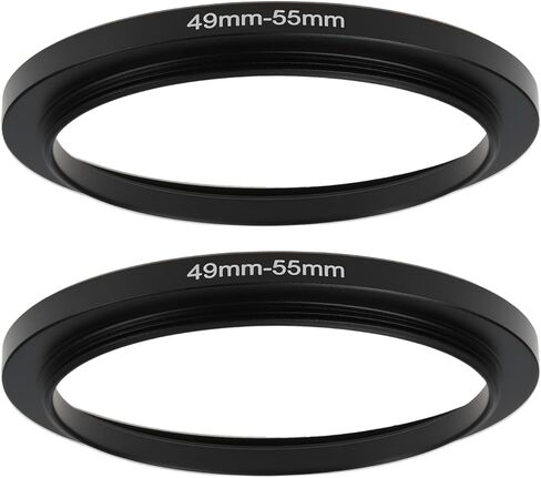 2Pcs 49mm to 55mm Aluminum Alloy Step Up Ring Lens Adapter 49mm Male to 55mm Female Thread Filter Mount in Saudi Arabia
