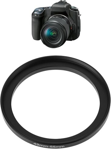 2Pcs 49mm to 55mm Aluminum Alloy Step Up Ring Lens Adapter 49mm Male to 55mm Female Thread Filter Mount in Saudi Arabia
