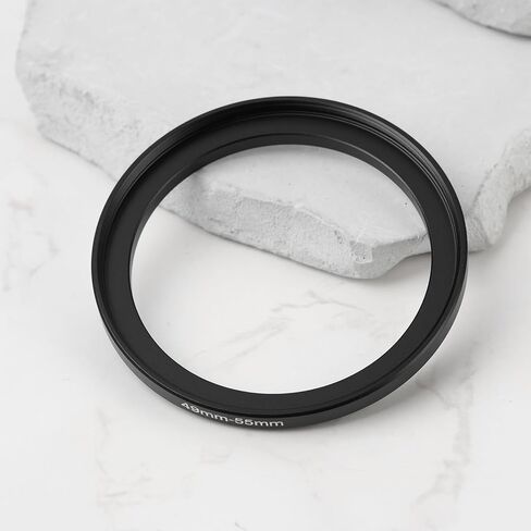 2Pcs 49mm to 55mm Aluminum Alloy Step Up Ring Lens Adapter 49mm Male to 55mm Female Thread Filter Mount in Saudi Arabia