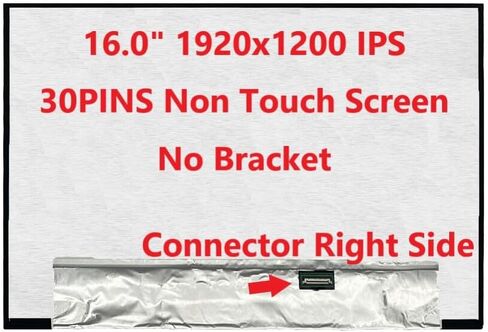 شاشة بديلة LCD جديدة WUXGA 1920x1200 (بدون لمس) 16.0 بوصة (بدون أقواس) IPS 30 Pin Matte لجهاز Lenovo ThinkPad E16 Gen1 Gen2 L16 Gen1 لتطبيق الكمبيوتر المحمول/الشاشة/الشاشة/LCD in Saudi Arabia