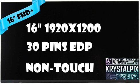 شاشة LCD بديلة لشاشة Dell PRO 16 PC16250 P134F LCD مقاس 16 بوصة FHD+ 1920x1200 غير تعمل باللمس 30 Pins جديدة من Krystalpix in Kuwait