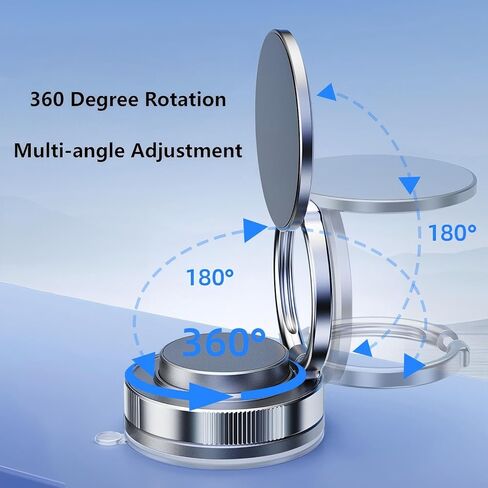Vacuum Magnetic Phone Stand-Lighter and More Portable, 360° Adjustable Holder with Suction Cup for Car, Bathroom, Car Phone Mount Compatible with iPhone 16 Pro Max in Saudi Arabia