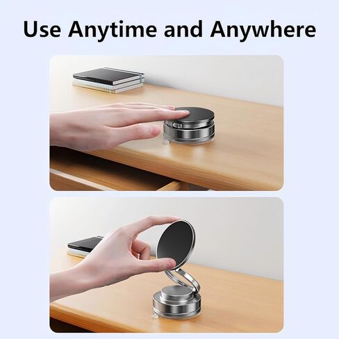 Vacuum Magnetic Phone Stand-Lighter and More Portable, 360° Adjustable Holder with Suction Cup for Car, Bathroom, Car Phone Mount Compatible with iPhone 16 Pro Max in Saudi Arabia