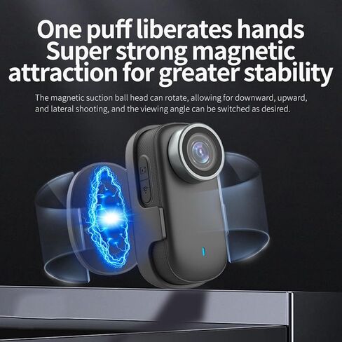 4K Thumb Action Camera, Rotating Magnetic Ball Head Wearable Video Recording Camera with Wide Angle Lens WiFi Connection, for Cycling Travel Daily Recording in Kuwait