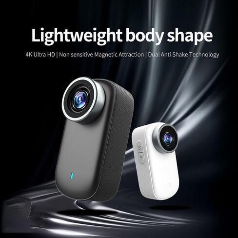 4K Thumb Action Camera, Rotating Magnetic Ball Head Wearable Video Recording Camera with Wide Angle Lens WiFi Connection, for Cycling Travel Daily Recording in Kuwait