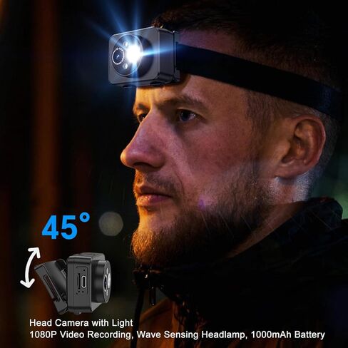 1080P Head Camera with Image Stabilization | 2MP Sensor, 5 10M Fill Light, 5 Hour Battery, FPV Recording for Sports Adventures, Supports 128GB Memory Card in Kuwait