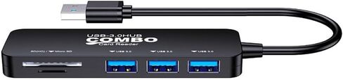USB Hub, 5-in-1 USB Adapter,SD/TF Card Reader,for MacBook Pro/Air, iPad Pro, Dell, HP, Chromebook, Black in Saudi Arabia