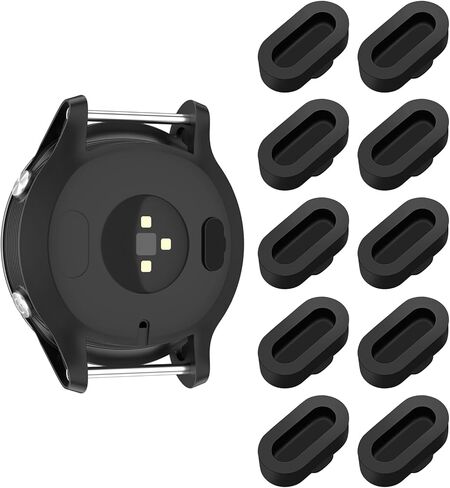 سدادات مضادة للغبار متوافقة مع ساعة Garmin Fenix ​​8 7 7S 7X 6 6S 6X 5 5S Plus، غطاء حماية لمنفذ الشحن من السيليكون لـ Venu 2/Vivoactive 3/4/Instinct 2/Forerunner 935/45S/245/945، أسود in Saudi Arabia