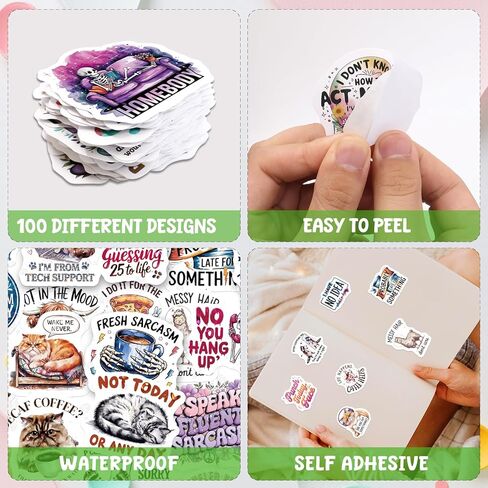 Fancy Land Funny Stickers for Adults Vinyl Sarcastic Sticker for Water Bottle Waterproof Cool Snarky Meme Decals for Scrapbook Laptop Hard Hats Decor Supplies 100Pcs in Saudi Arabia