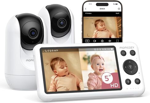 وحدة كاميرا Momcozy Baby Monitor BM04 ، اتصال تطبيق الدعم ، شاشة WiFi Smart WiFi مع الكاميرا والصوت ، تنبيه الحركة في الوقت الفعلي ، شاشة 1080 بكسل مع جدار ، سهلة الاقتران (متوافقة مع BM04) in Kuwait