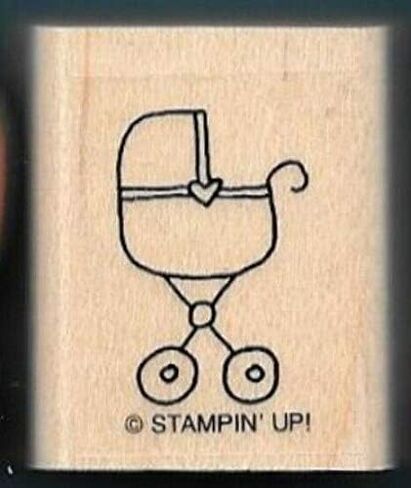 Wooden Mount Rubber Stamp for Card Making Baby Cradle Stroller Heart in Saudi Arabia