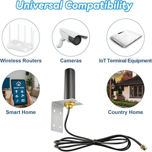 Boobrie Dual Band WiFi Antenna 2.4Ghz 5Ghz/5.8Ghz Indoor Outdoor Omnidirectional WiFi Antenna 5 dBi Gain SMA Male & RP-SMA Male Connector for WiFi Router Hotspot PCI Card IoT Gateways Security Camera in Saudi Arabia