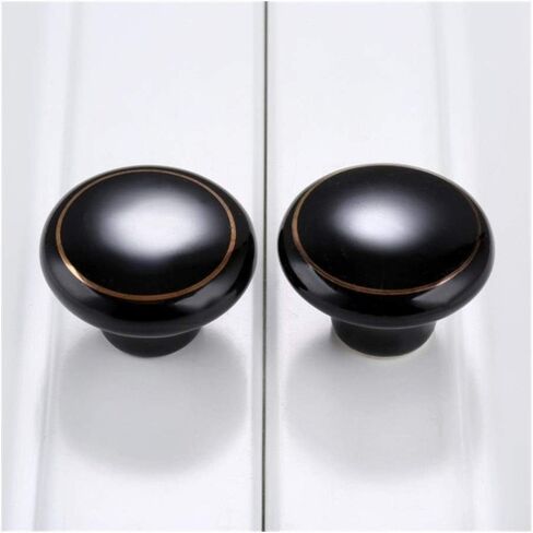 Cabinet Drawer Handle 2Pcs Ceramic Furniture Handle Knob Door Cupboard Pulls Handles European Kitchen Cabinet Handles and Knob Furniture Hardware(38mm Black) in Saudi Arabia