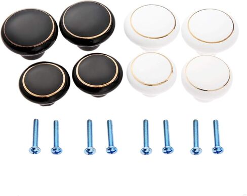 Cabinet Drawer Handle 2Pcs Ceramic Furniture Handle Knob Door Cupboard Pulls Handles European Kitchen Cabinet Handles and Knob Furniture Hardware(38mm Black) in Saudi Arabia
