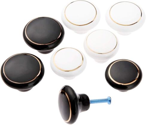 Cabinet Drawer Handle 2Pcs Ceramic Furniture Handle Knob Door Cupboard Pulls Handles European Kitchen Cabinet Handles and Knob Furniture Hardware(38mm Black) in Saudi Arabia