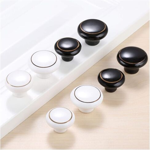 Cabinet Drawer Handle 2Pcs Ceramic Furniture Handle Knob Door Cupboard Pulls Handles European Kitchen Cabinet Handles and Knob Furniture Hardware(38mm Black) in Saudi Arabia