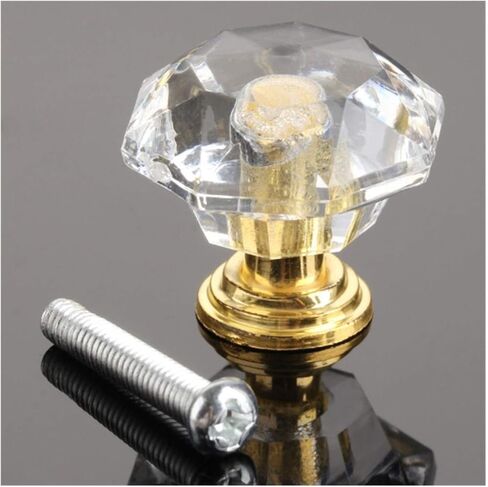 Cabinet Drawer Handle 1Pc 24mm Diamond Shape Design Crystal Glass Knobs Cupboard Pulls Drawer Knobs Kitchen Cabinet Handles Furniture Handle Hardware(B) in Saudi Arabia
