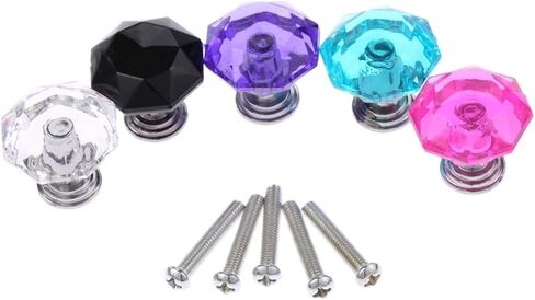 Cabinet Drawer Handle 1Pc 24mm Diamond Shape Design Crystal Glass Knobs Cupboard Pulls Drawer Knobs Kitchen Cabinet Handles Furniture Handle Hardware(B) in Saudi Arabia