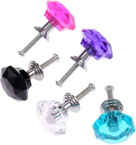Cabinet Drawer Handle 1Pc 24mm Diamond Shape Design Crystal Glass Knobs Cupboard Pulls Drawer Knobs Kitchen Cabinet Handles Furniture Handle Hardware(B) in Saudi Arabia