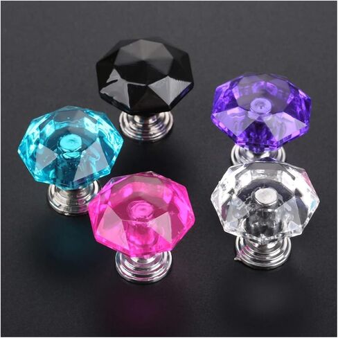 Cabinet Drawer Handle 1Pc 24mm Diamond Shape Design Crystal Glass Knobs Cupboard Pulls Drawer Knobs Kitchen Cabinet Handles Furniture Handle Hardware(B) in Saudi Arabia
