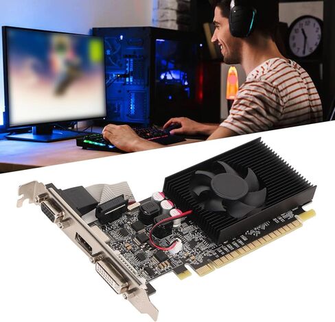 بطاقة رسومات الكمبيوتر، GT730 2 جيجابايت GDDR3 64 بت بطاقة رسومات تدعم واجهة HDMI VGA DVI فتحة بطاقة رسومات PCI Express 2.0 مع مروحة تبريد (GT730 2 جيجابايت GDDR3) in Saudi Arabia