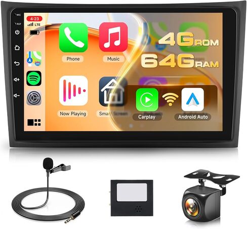 4G+ 128G Upgrade Car Radio for Volvo XC90 2004-2013, Driauto 10.1 Inch Double Din Car Stereo with Wireless Carplay and Android Auto Mirror Link, Bluetooth WiFi GPS Navi SWC Backup Camera EQ FM/RDS in Kuwait