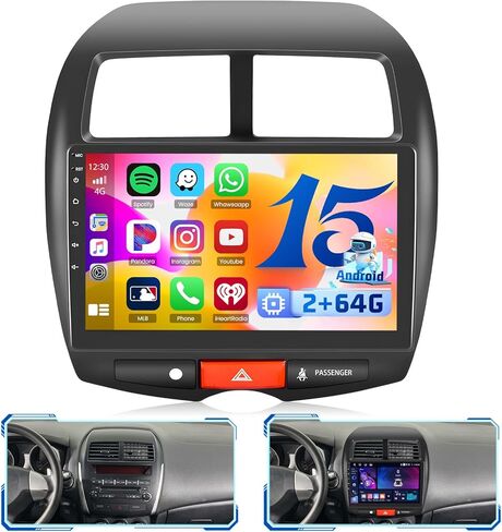 Android 15 Car Radio for Mitsubishi Outlander Sport 2011-2017/ASX 2013-2015/RVR 2011-2017, 10.1 inch HD IPS Touch Screen Bluetooth Radio with Carplay Android Auto WiFi GPS 2G RAM 64G ROM in Saudi Arabia