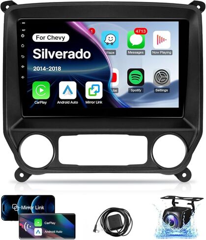 Leadfan Carplay Radio for Chevy Silverado GMC Sierra 2014 2015 2016 2017 2018 with CarPlay Android Auto, 10.1 inch Touch Screen Car Stereo Unit Head with Backup Camera, Bluetooth WiFi SWC GPS FM in Saudi Arabia
