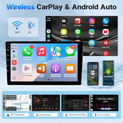 Leadfan Carplay Radio for Chevy Silverado GMC Sierra 2014 2015 2016 2017 2018 with CarPlay Android Auto, 10.1 inch Touch Screen Car Stereo Unit Head with Backup Camera, Bluetooth WiFi SWC GPS FM in Saudi Arabia