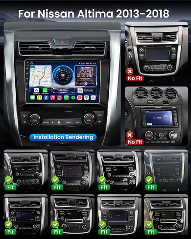 8Core 32G ROM Car Radio for Nissan Altima 2013-2018: Upgrade 9 Inch 1280 * 800 HD Touchscreen Stereo 5G WiFi Wireless CarPlay Android Auto GPS Bluetooth FM/RDS SWC 1080P HD Backup Camera in Kuwait