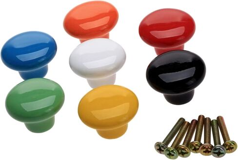 Cabinet Drawer Handle 1Pc Colorful Ceramic Door Handle Round Cabinet Knob Cupboard Drawer Wardrobe Pull Knob Furniture Kitchen Accessories Candy Color(B) in Kuwait