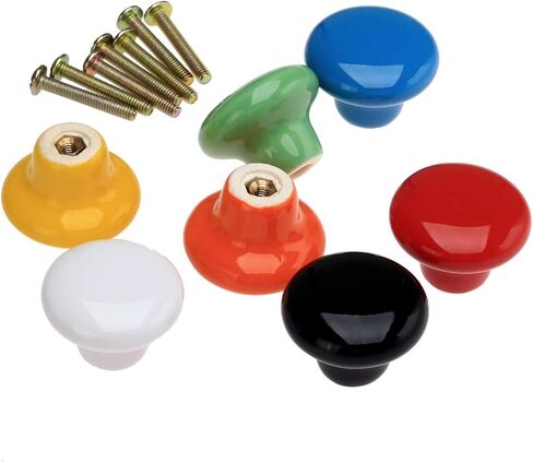 Cabinet Drawer Handle 1Pc Colorful Ceramic Door Handle Round Cabinet Knob Cupboard Drawer Wardrobe Pull Knob Furniture Kitchen Accessories Candy Color(B) in Kuwait