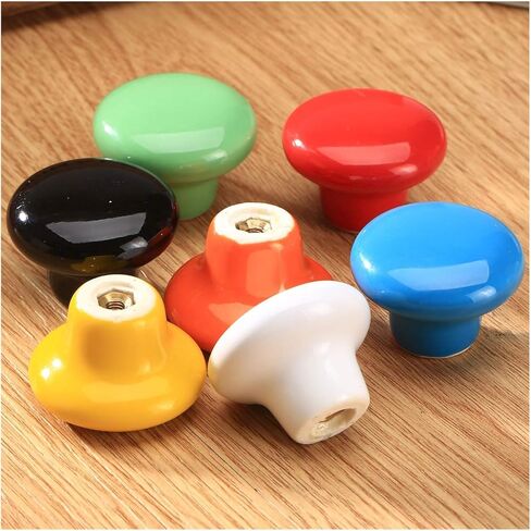 Cabinet Drawer Handle 1Pc Colorful Ceramic Door Handle Round Cabinet Knob Cupboard Drawer Wardrobe Pull Knob Furniture Kitchen Accessories Candy Color(B) in Kuwait