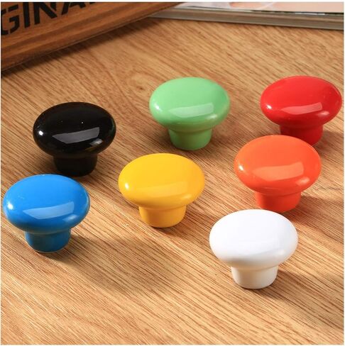 Cabinet Drawer Handle 1Pc Colorful Ceramic Door Handle Round Cabinet Knob Cupboard Drawer Wardrobe Pull Knob Furniture Kitchen Accessories Candy Color(B) in Kuwait