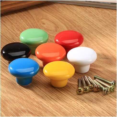 Cabinet Drawer Handle 1Pc Colorful Ceramic Door Handle Round Cabinet Knob Cupboard Drawer Wardrobe Pull Knob Furniture Kitchen Accessories Candy Color(B) in Kuwait