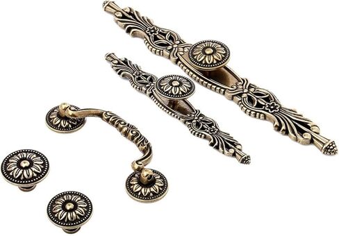 Cabinet Drawer Handle 1Pc Vintage Furniture Handle Antique Bronze Cabinet Knobs and Handles Wardrobe Cupboard Drawer Kitchen Pull Knob for Furniture(Style 5) in Saudi Arabia