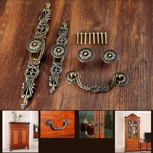 Cabinet Drawer Handle 1Pc Vintage Furniture Handle Antique Bronze Cabinet Knobs and Handles Wardrobe Cupboard Drawer Kitchen Pull Knob for Furniture(Style 5) in Saudi Arabia