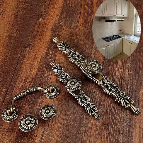 Cabinet Drawer Handle 1Pc Vintage Furniture Handle Antique Bronze Cabinet Knobs and Handles Wardrobe Cupboard Drawer Kitchen Pull Knob for Furniture(Style 5) in Saudi Arabia