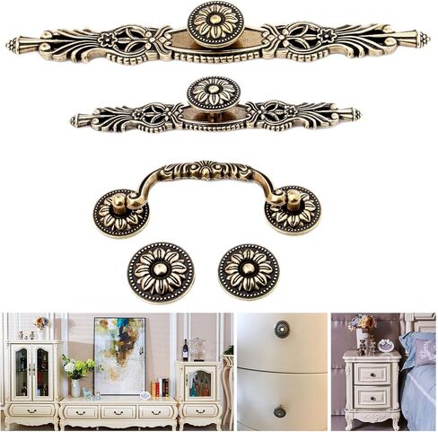 Cabinet Drawer Handle 1Pc Vintage Furniture Handle Antique Bronze Cabinet Knobs and Handles Wardrobe Cupboard Drawer Kitchen Pull Knob for Furniture(Style 5) in Saudi Arabia