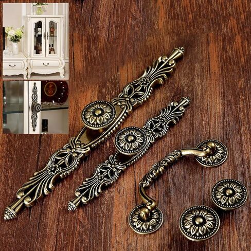 Cabinet Drawer Handle 1Pc Vintage Furniture Handle Antique Bronze Cabinet Knobs and Handles Wardrobe Cupboard Drawer Kitchen Pull Knob for Furniture(Style 5) in Saudi Arabia