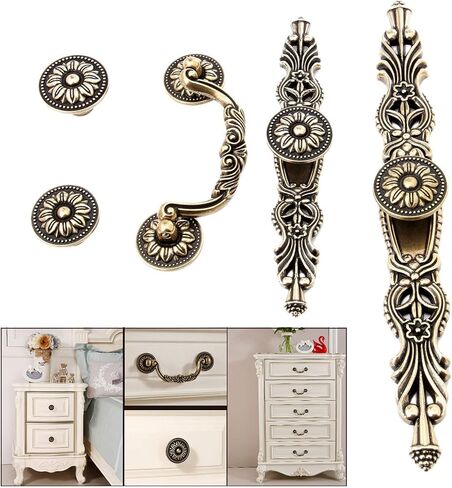 Cabinet Drawer Handle 1Pc Vintage Furniture Handle Antique Bronze Cabinet Knobs and Handles Wardrobe Cupboard Drawer Kitchen Pull Knob for Furniture(Style 5) in Saudi Arabia