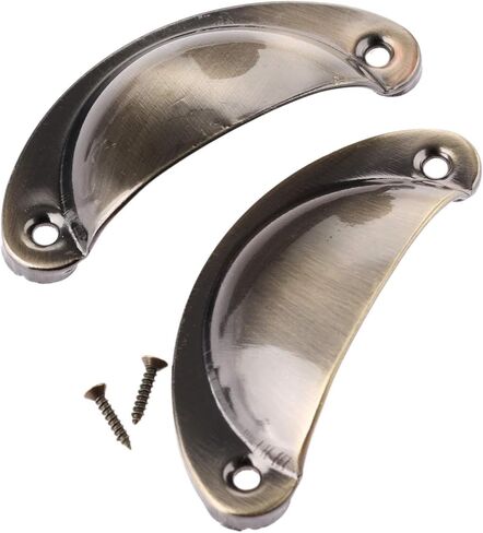 Cabinet Drawer Handle 81 * 35mm Antique Bronze Shell Pull Handles Drawer Cabinet Knob and Handle Door Kitchen Cupboard Furniture Handle in Saudi Arabia